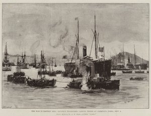 東アジアでの戦争、9月9日、コリアのチェムルポに日本軍が上陸 作： Charles William Wyllie